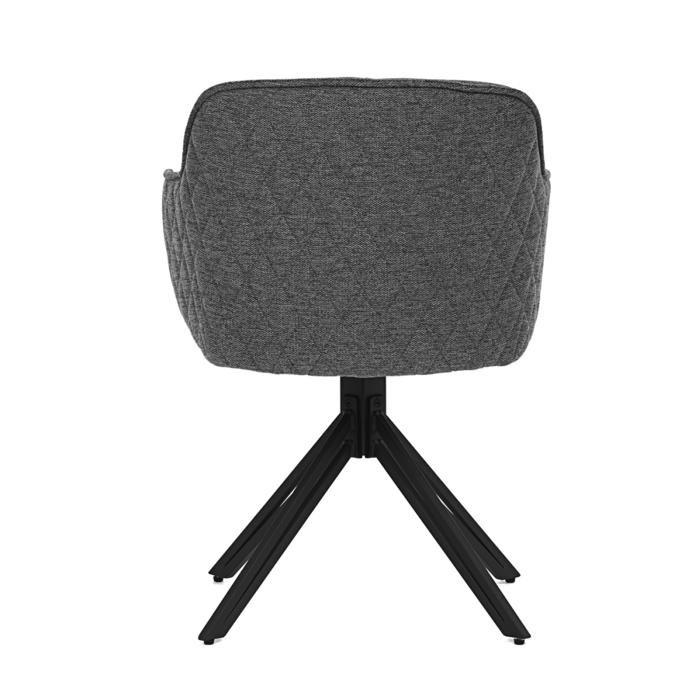 HC-533 GREY2 - Jídelní a konferenční židle, potah tmavě šedá látka, kovové nohy, černý mat