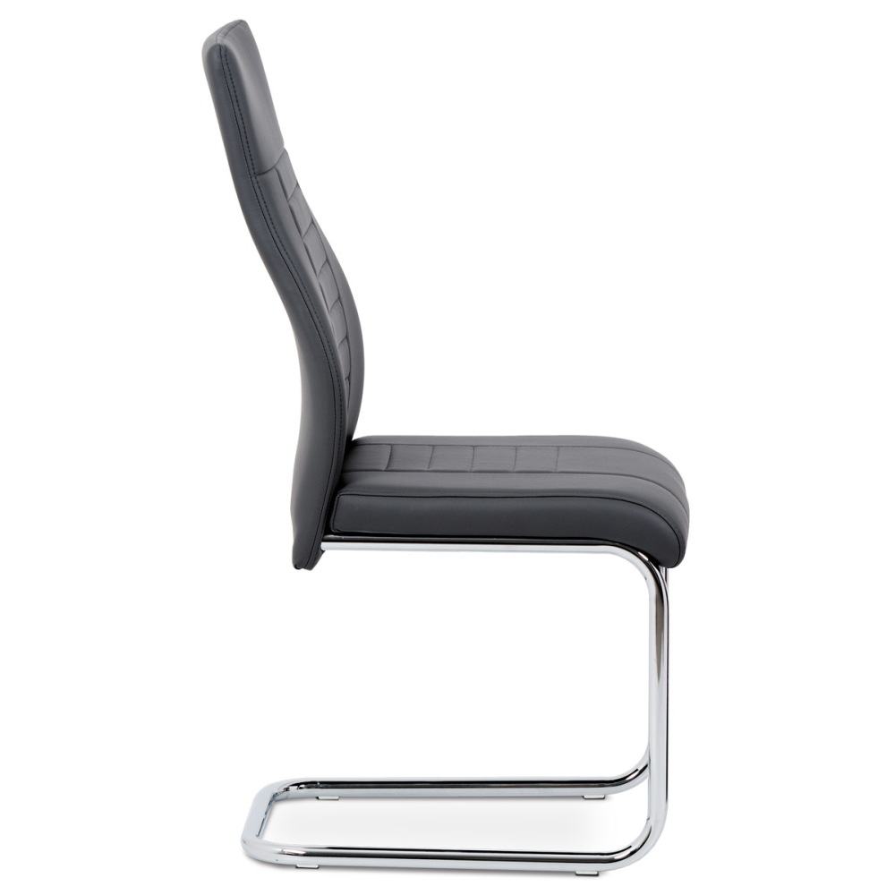 HC-955 GREY - Jídelní židle, šedá koženka / chrom