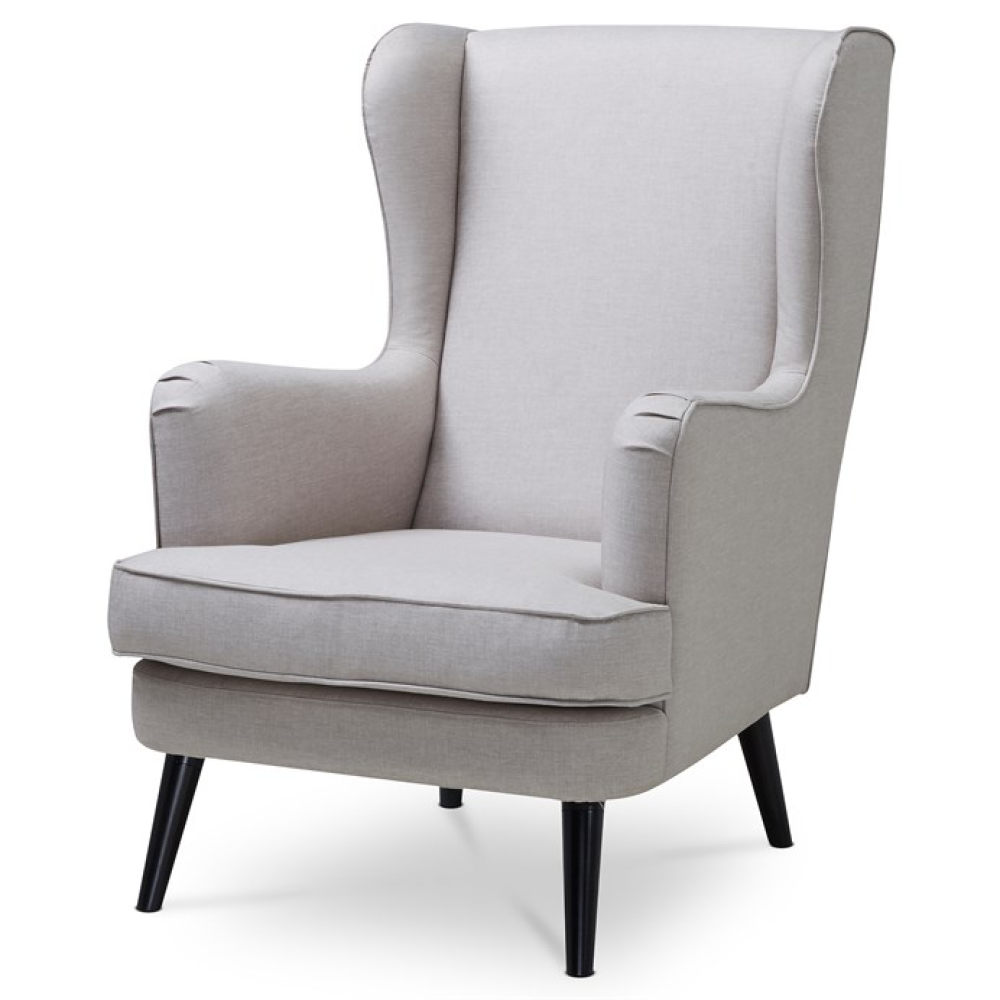 AK-A1318 CRM2 - Křeslo ušák, krémová látka, AK-A1318 CRM2