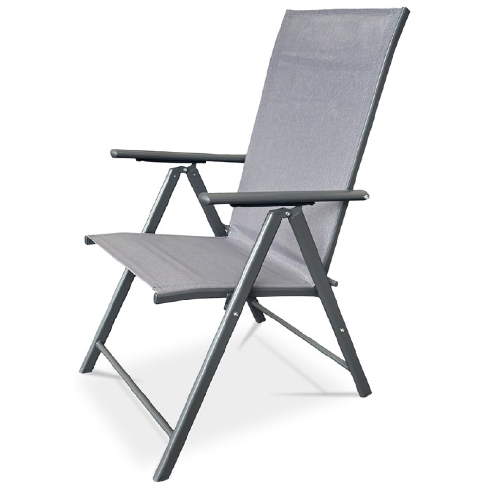 AZC-S1116 GREY - Zahradní židle, kov, síťovina, šedá, AZC-S1116 GREY