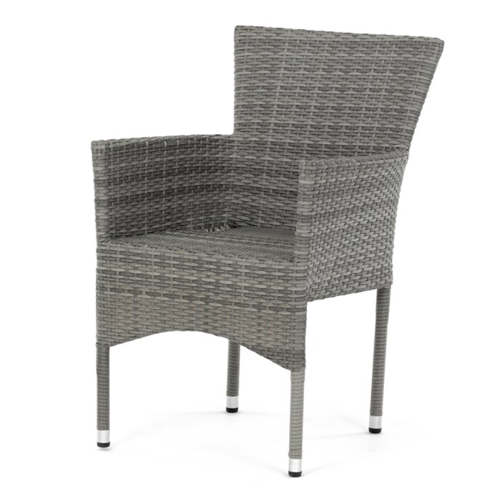 AZC-S2118 GREY - Zahradní židle, kov, polyratan, šedá, AZC-S2118 GREY