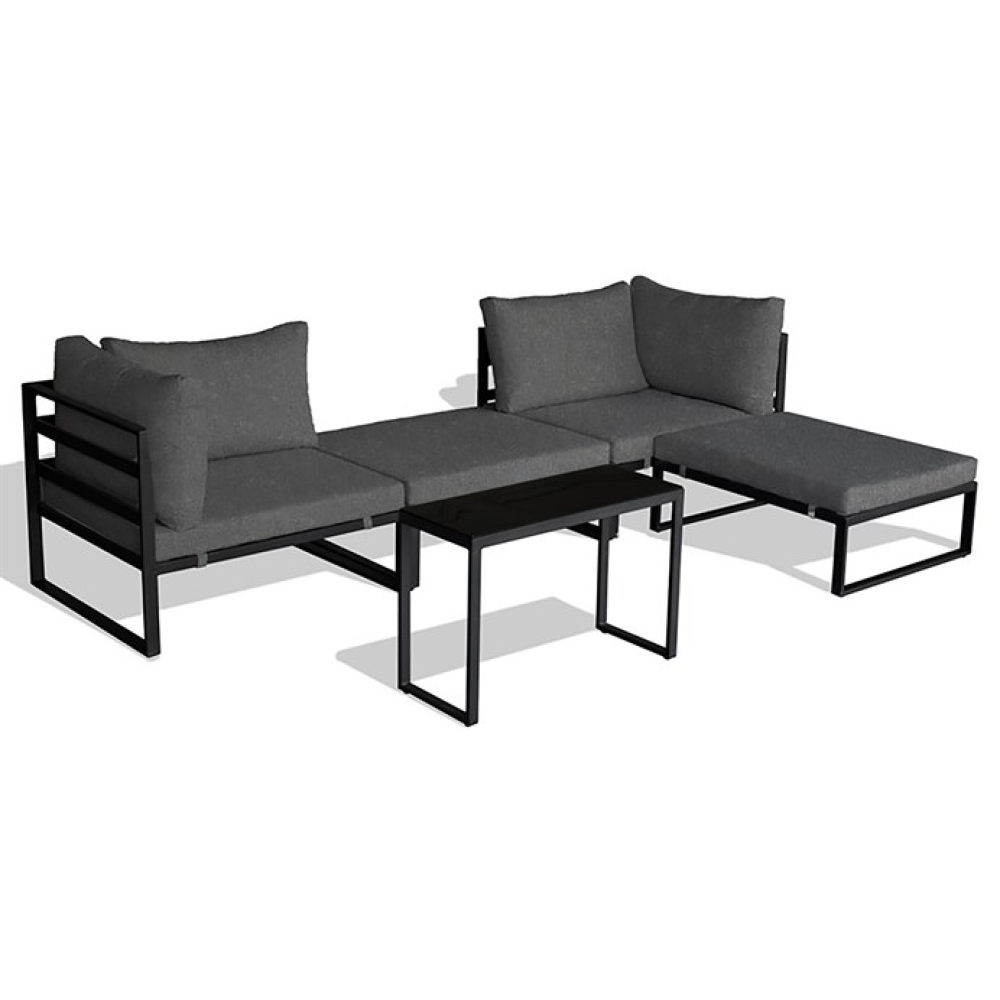 AZ-L1761 GREY - Zahradní sestava, kov, látka, šedá, AZ-L1761 GREY