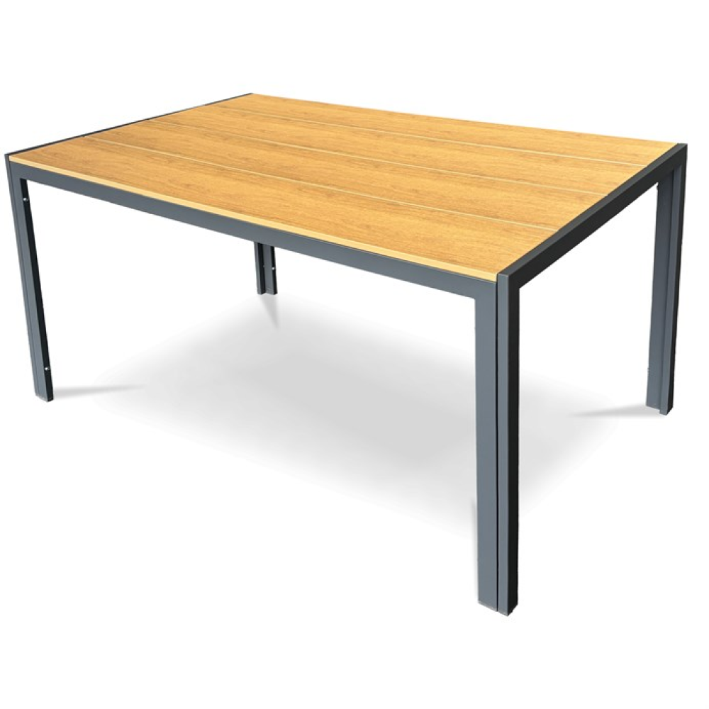 AZT-S1215 OAK - Zahradní stůl, kov, polywood, hnědá, AZT-S1215 OAK