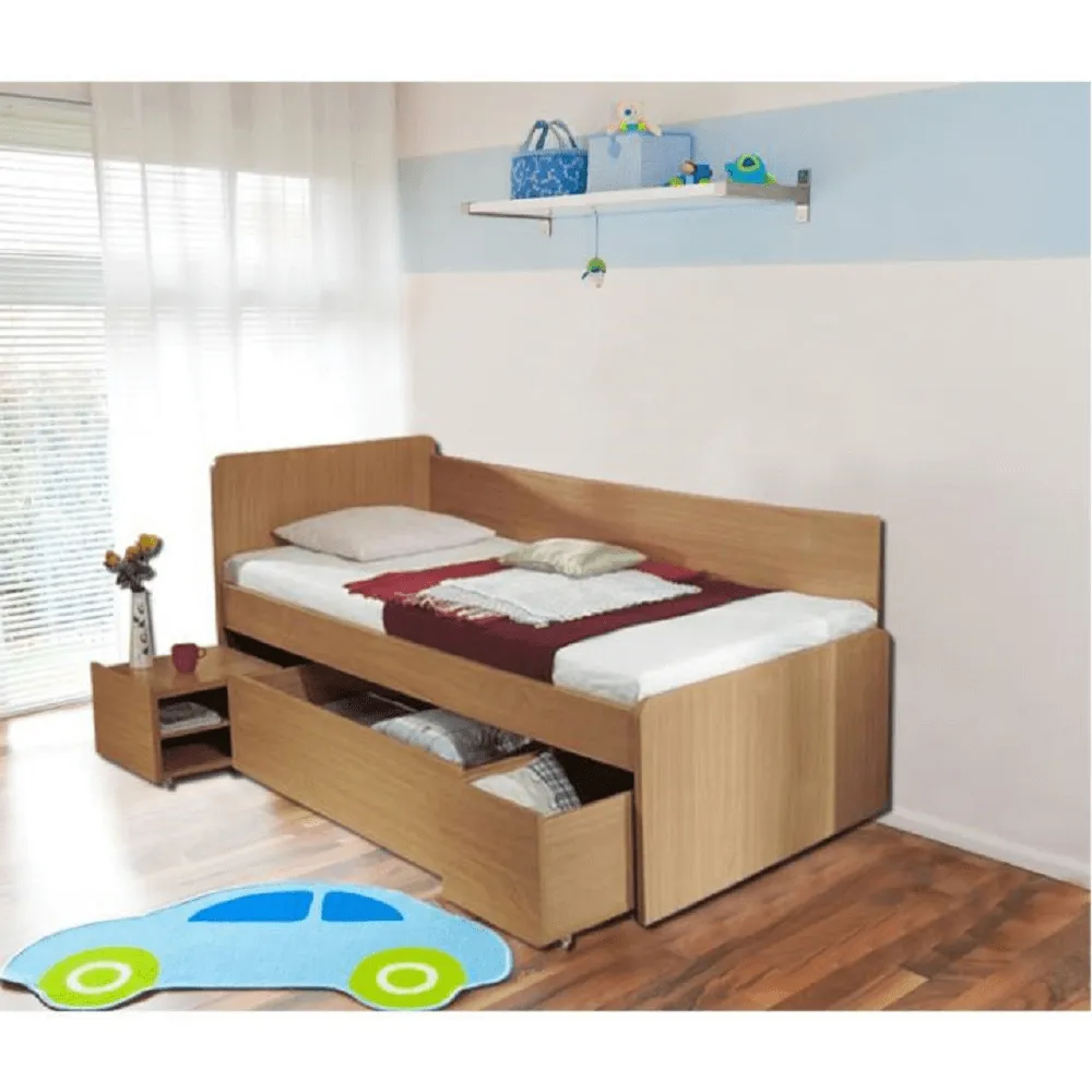 Postel s úložným prostorem, buk, 90x200, OTO