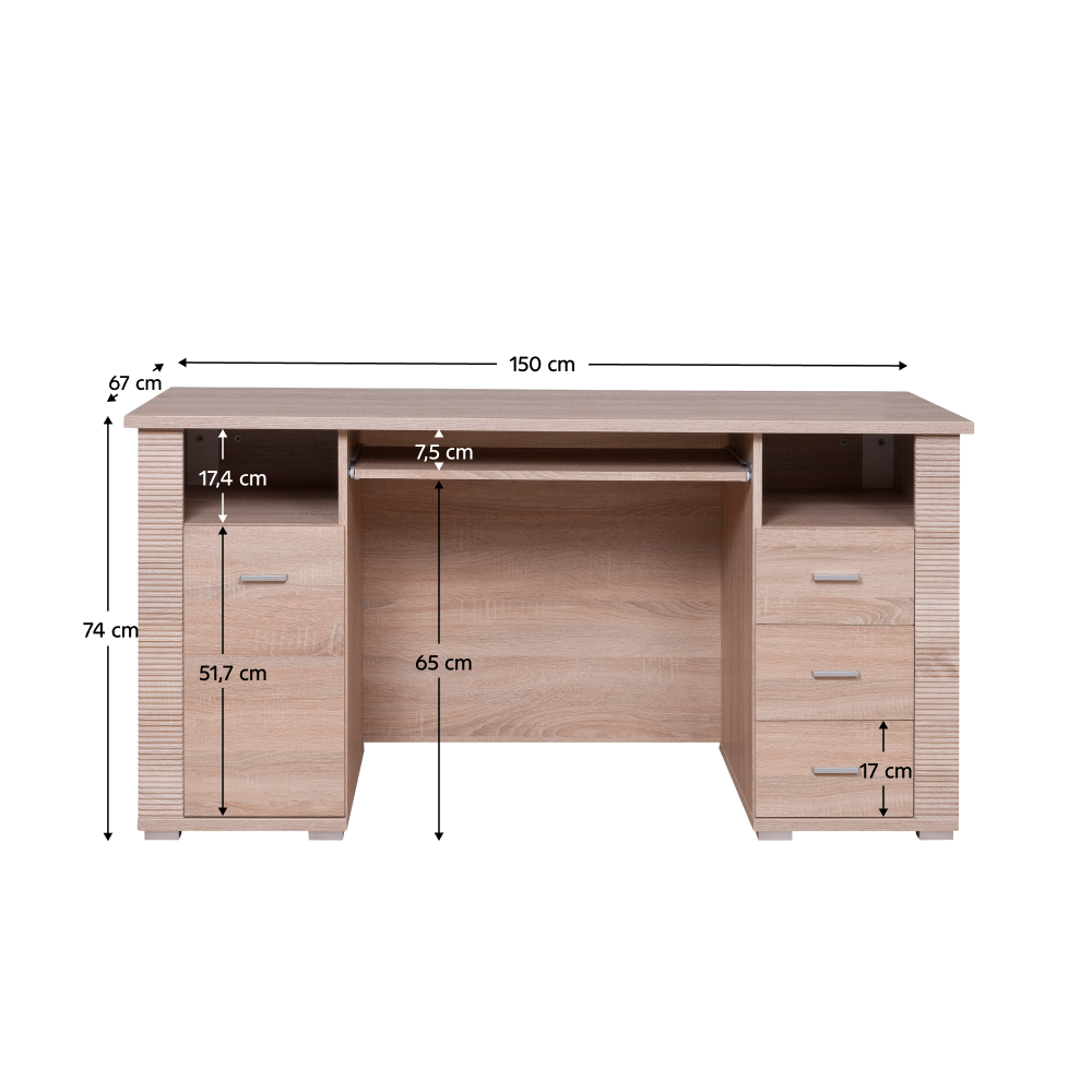 PC stůl typ 22, dub sonoma, GRAND