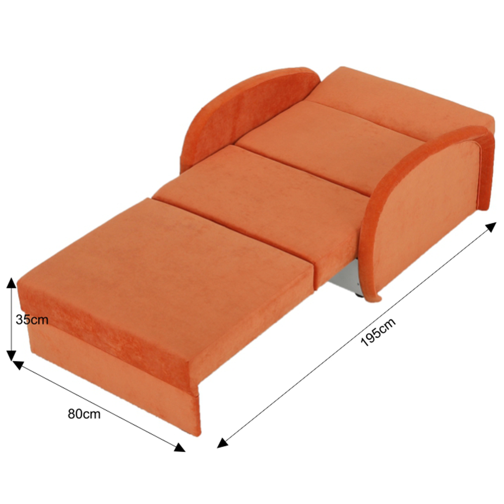 Rozkládací křeslo, oranžová, MILI 1
