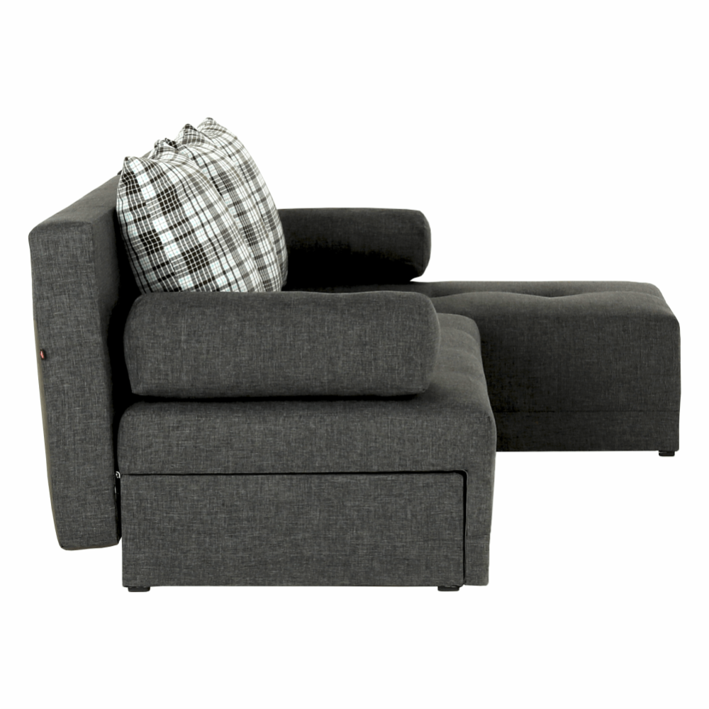 Rohová sedací souprava, šedý melír / vzor, pravá, MEXX