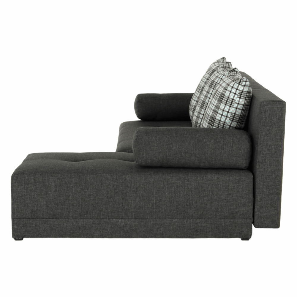 Rohová sedací souprava, šedý melír / vzor, pravá, MEXX