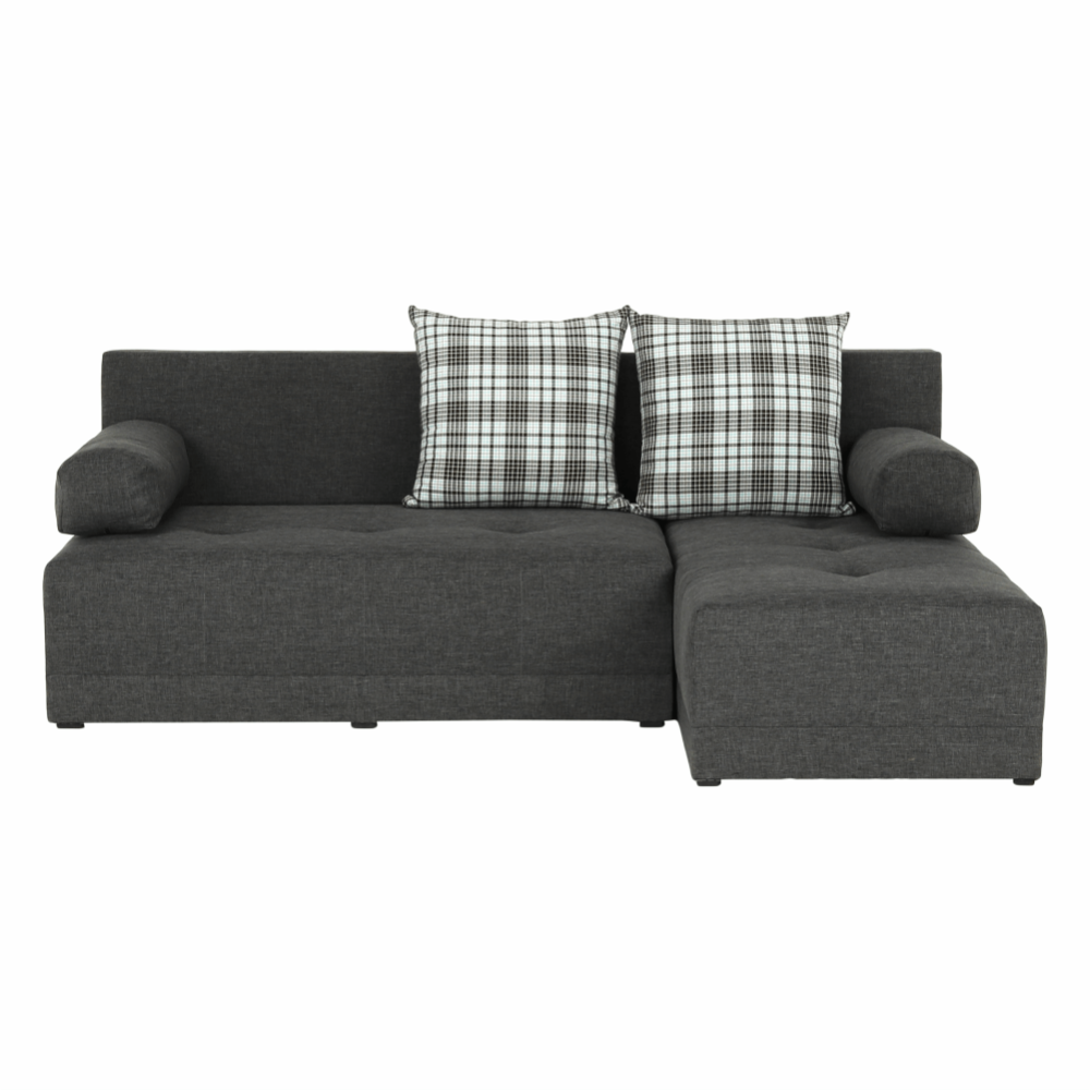 Rohová sedací souprava, šedý melír / vzor, pravá, MEXX