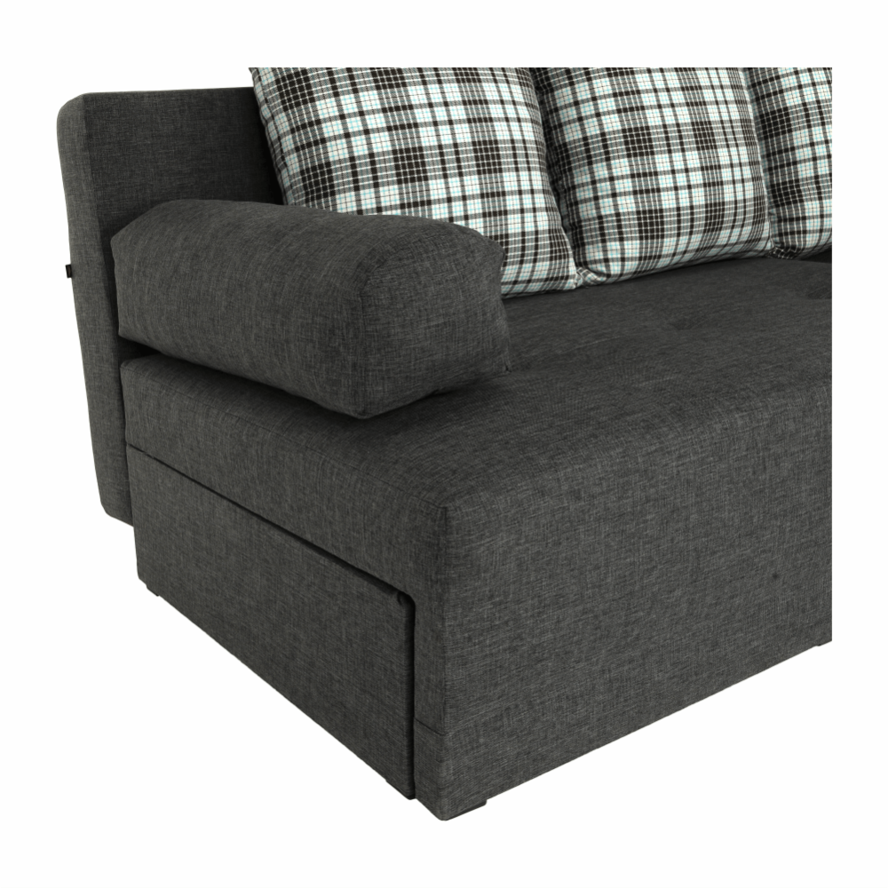 Rohová sedací souprava, šedý melír / vzor, pravá, MEXX