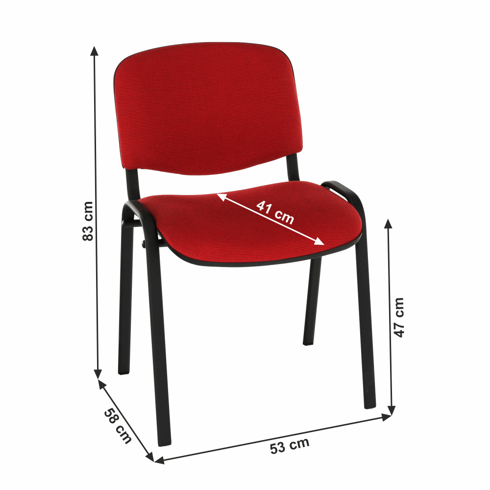 Kancelářská židle, červená, ISO NEW