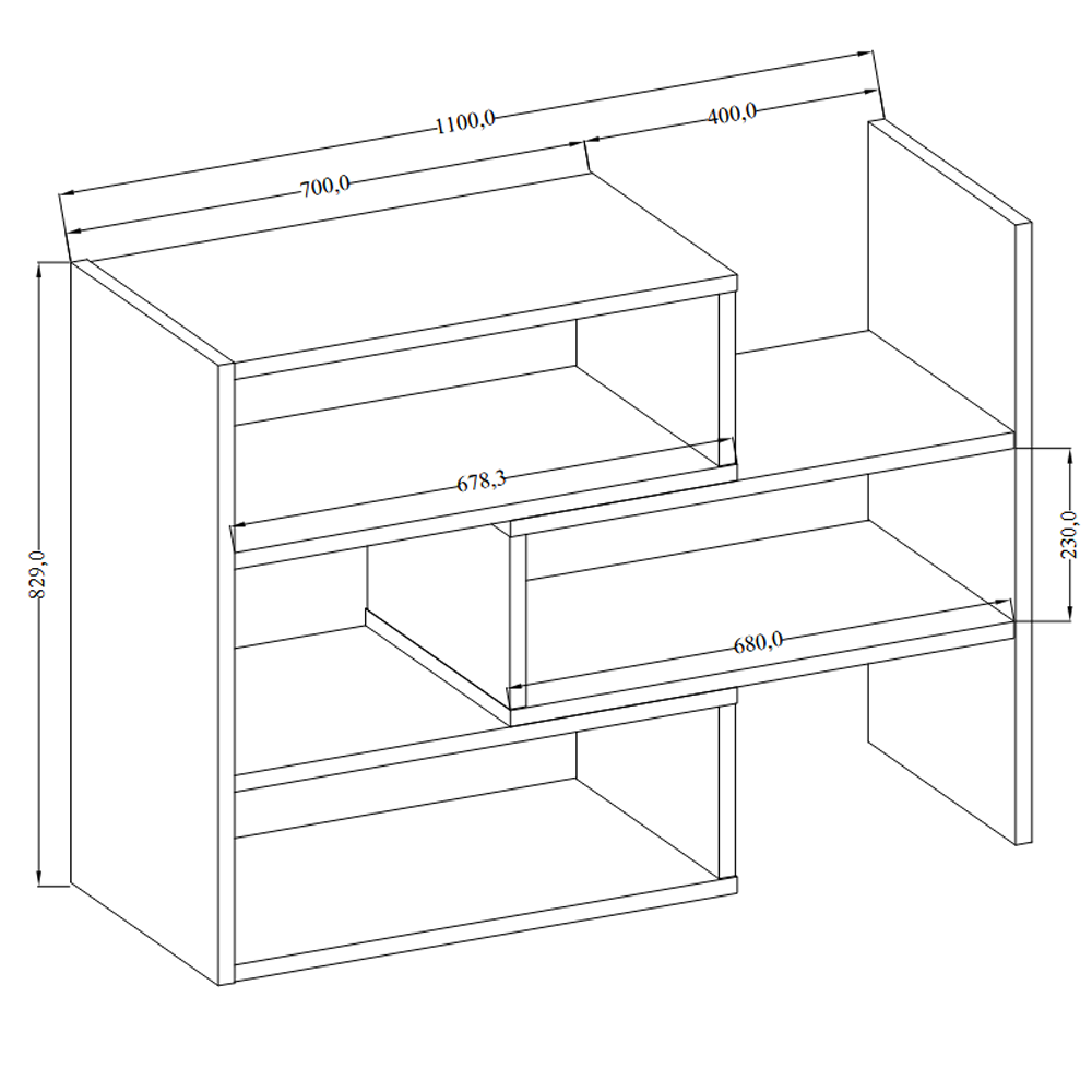 Regál, dub sonoma, DTD laminovaná, KLOE III