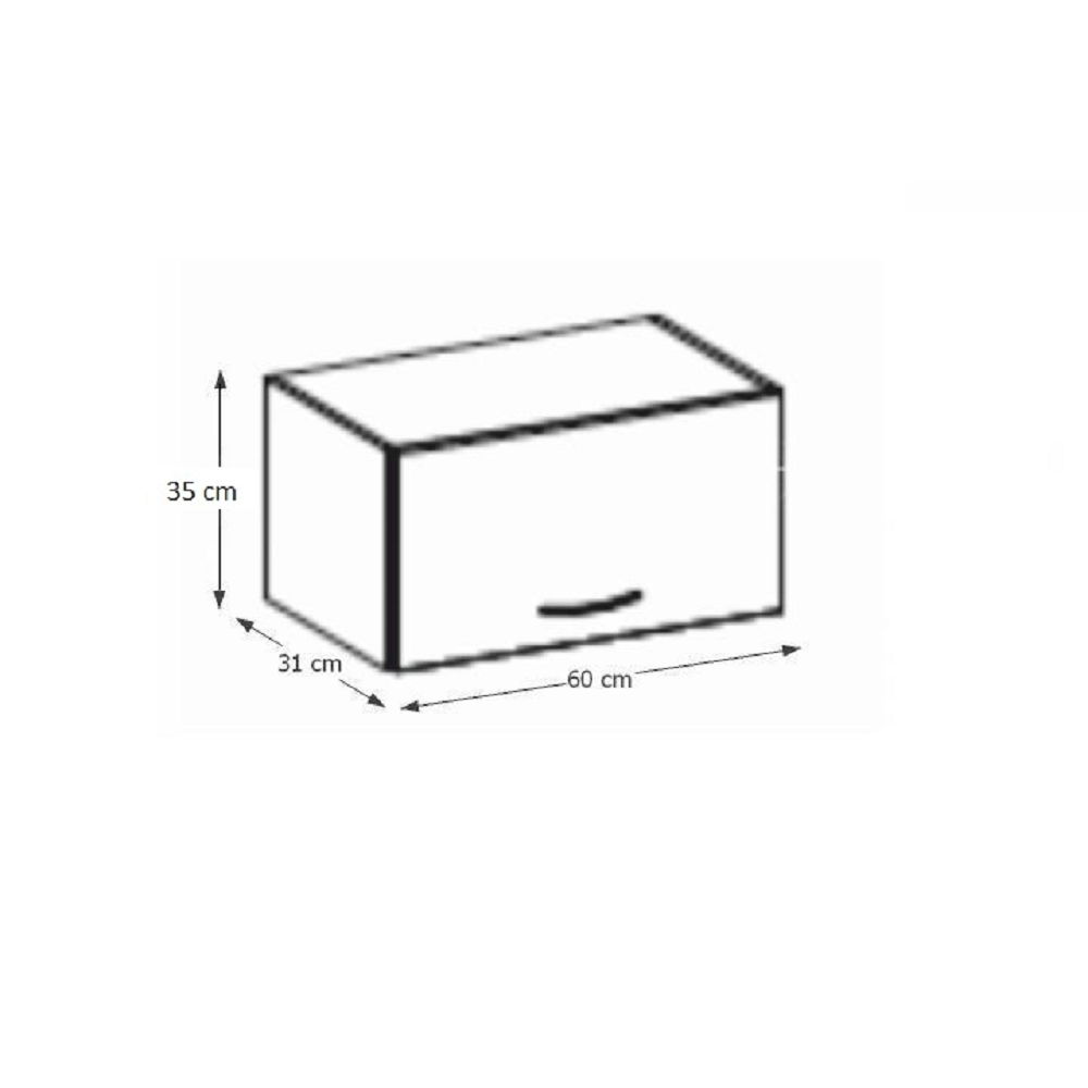 Skříňka horní, krém vysoký lesk, PRADO 60 OK-40