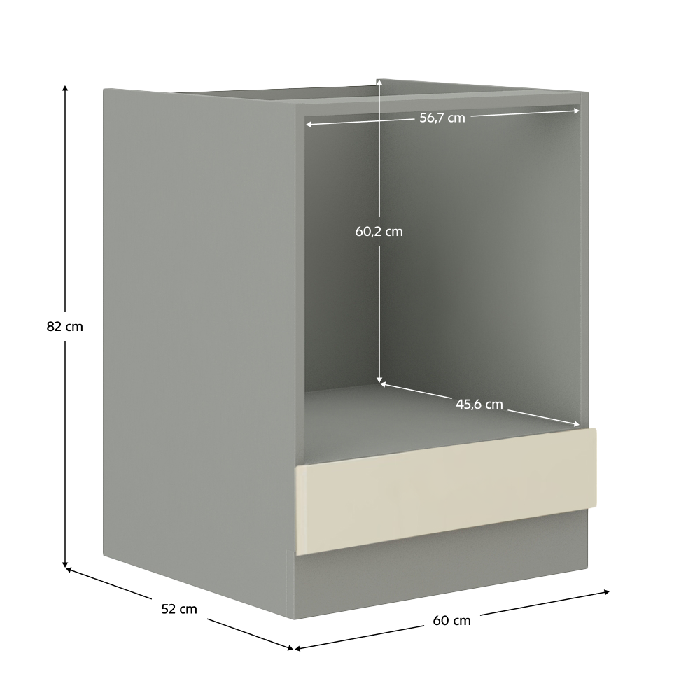 Skříňka dolní, krém vysoký lesk, PRADO 60 DG BB