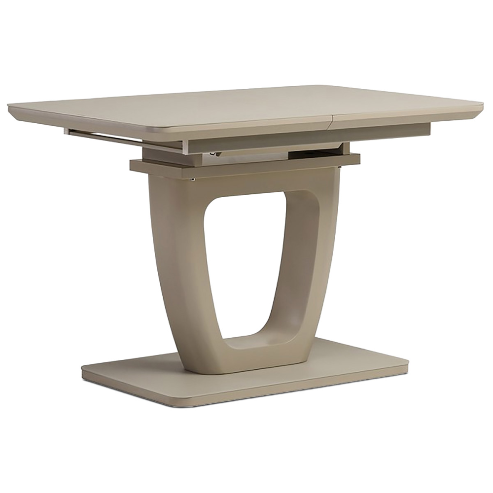 HT-430 CAP - Jídelní stůl 110+40x75 cm, cappuccino 4 mm skleněná deska, MDF, cappuccino mat