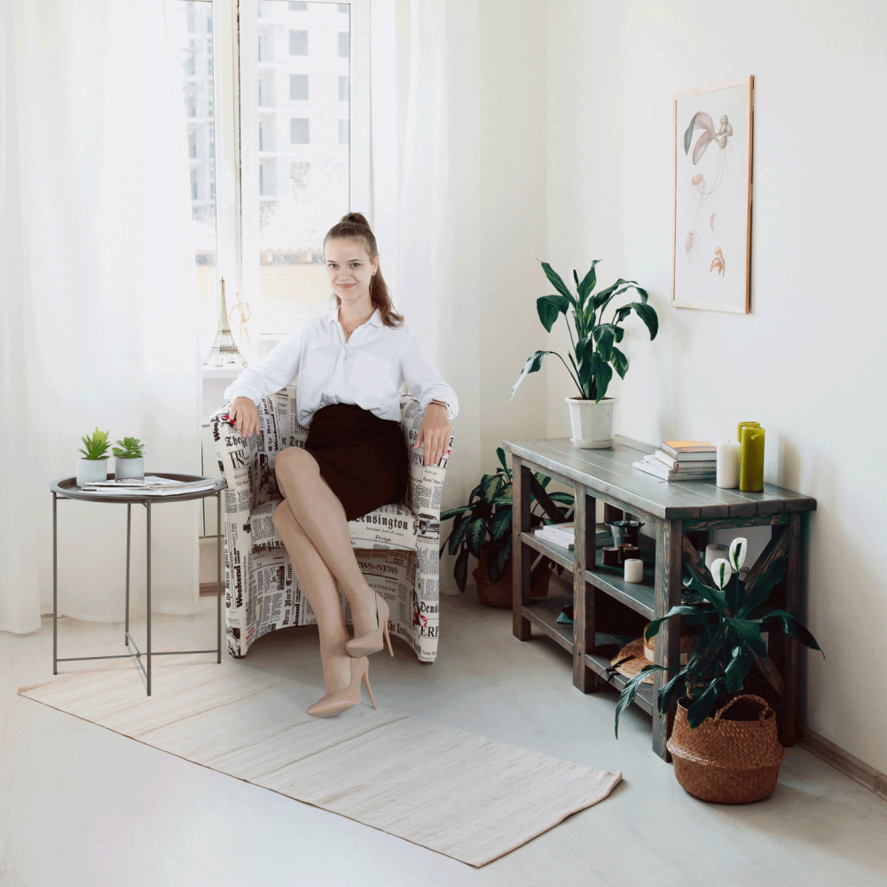 Klubové křeslo, látka vzor noviny, CUBA