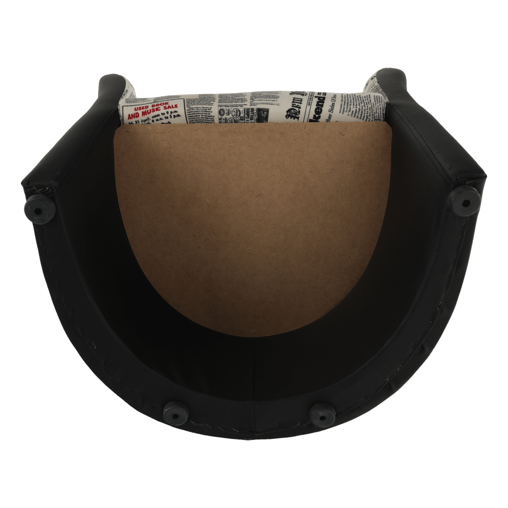 Klubové křeslo, ekokůže černá / látka vzor novin, CUBA