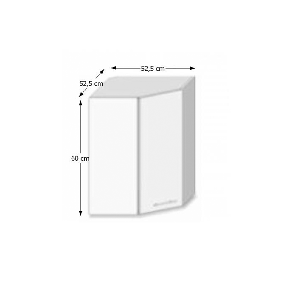 Skříňka horní GR, vysoký bílý lesk/dub sonoma, LINE