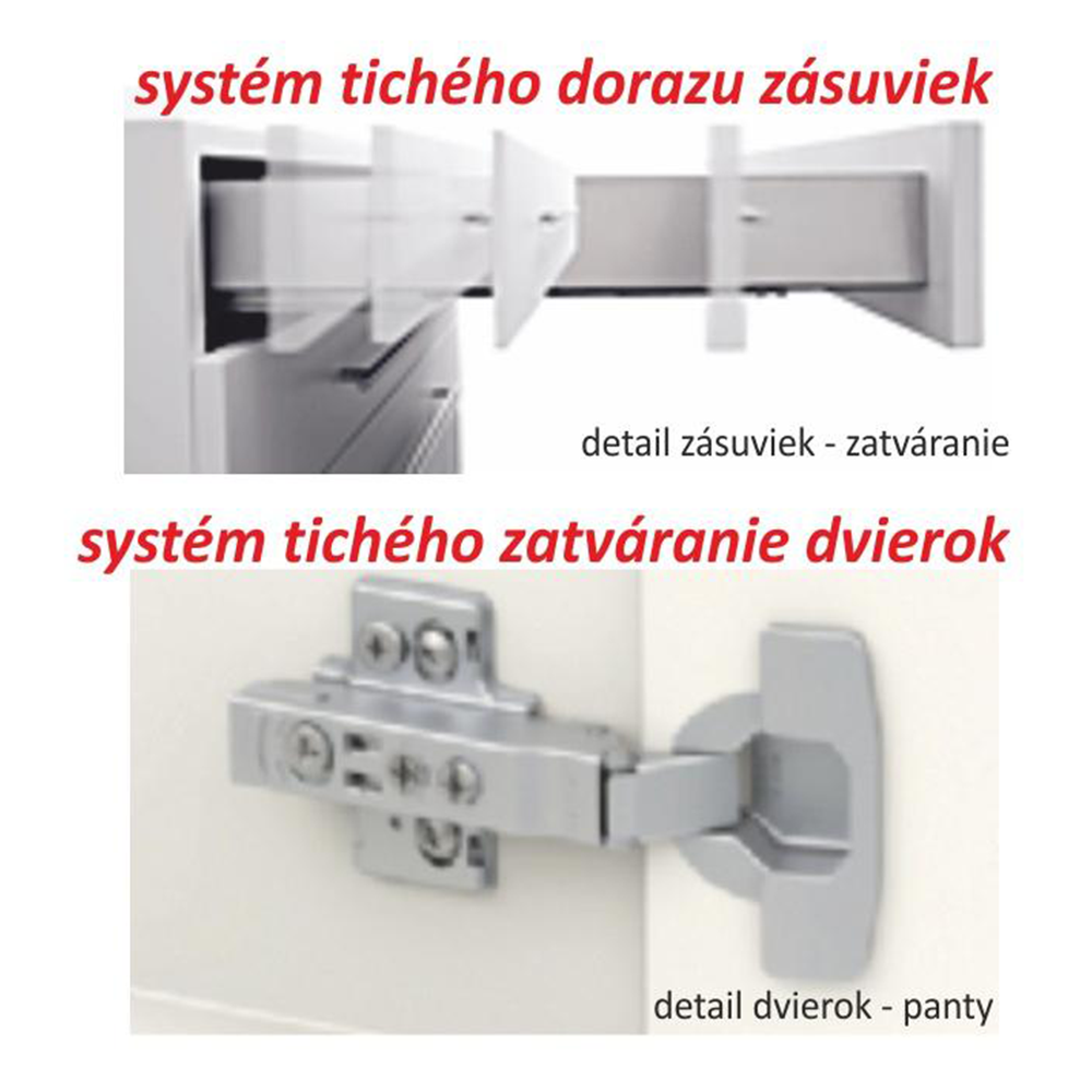 Dolní skříňka D 80 ZL, vysoký bílý lesk/dub sonoma, LINE
