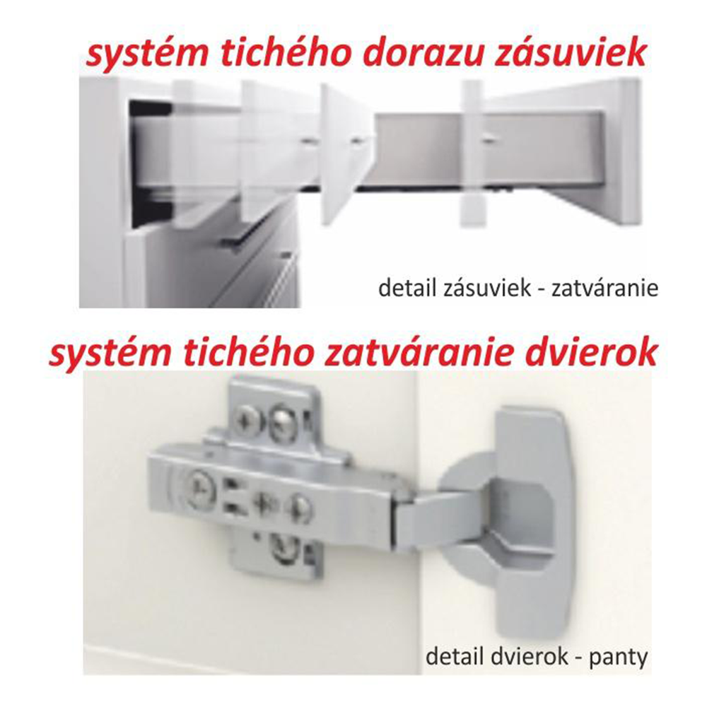Dolní skříňka D 80 3, vysoký bílý lesk/dub sonoma, LINE