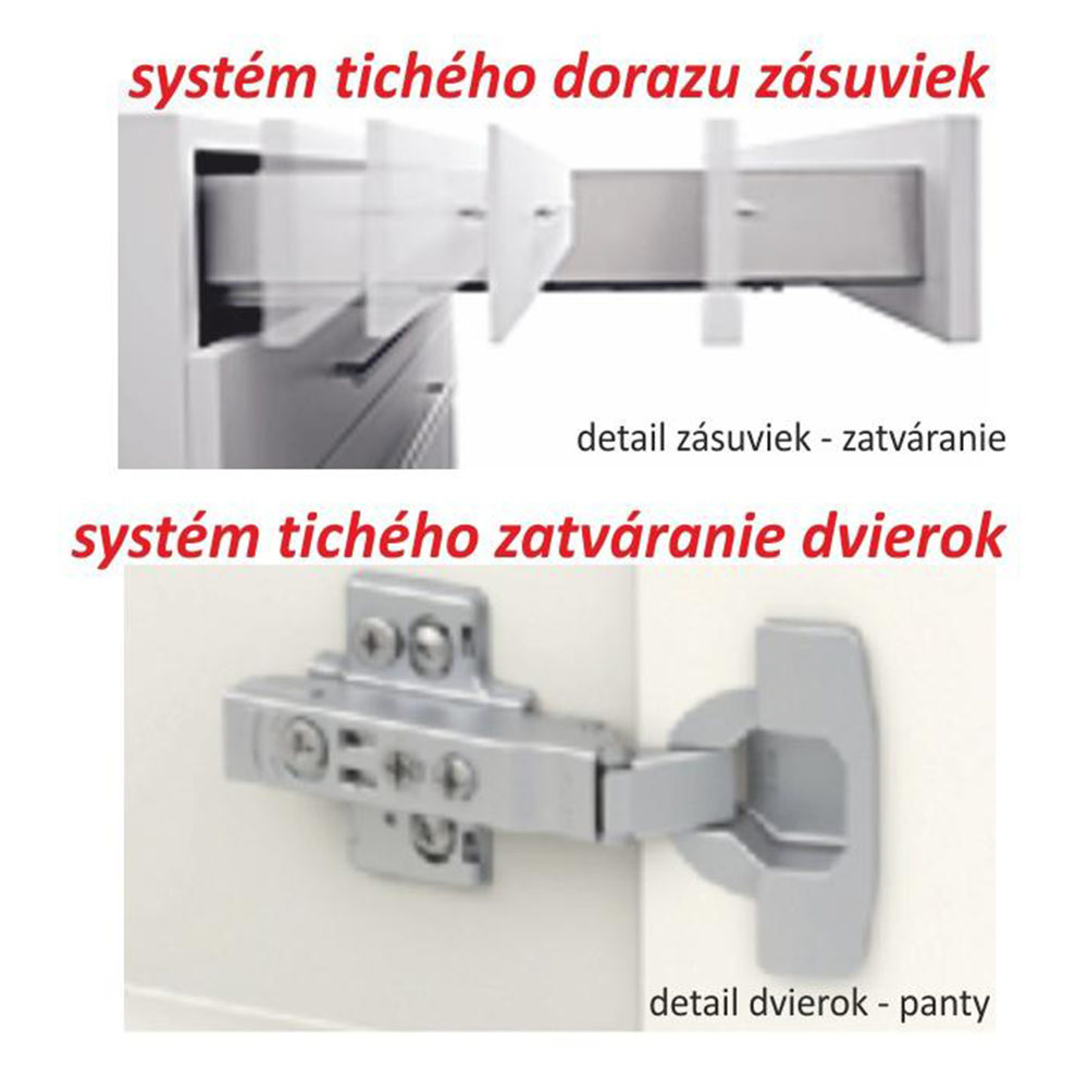 Dolní skříňka D 40, vysoký bílý lesk/dub sonoma, pravá, LINE