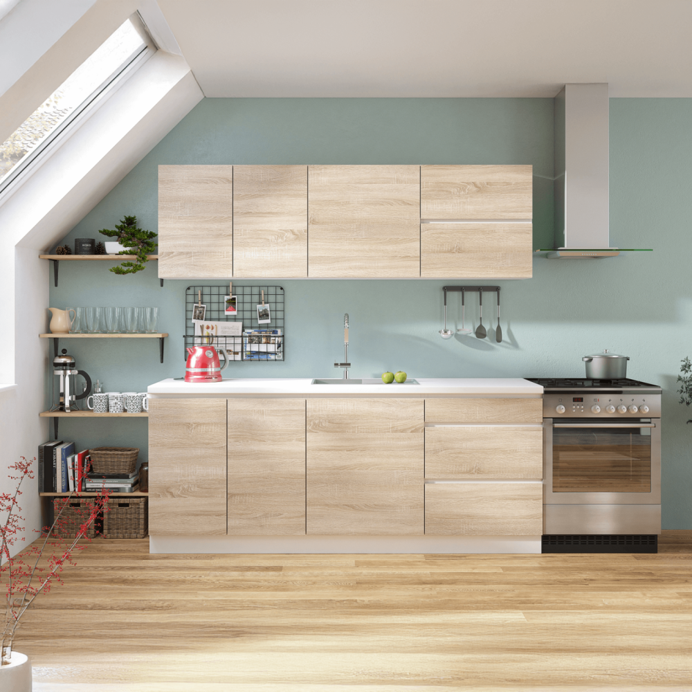 Dolní skříňka D 80 ZL, dub sonoma/bílá, LINE