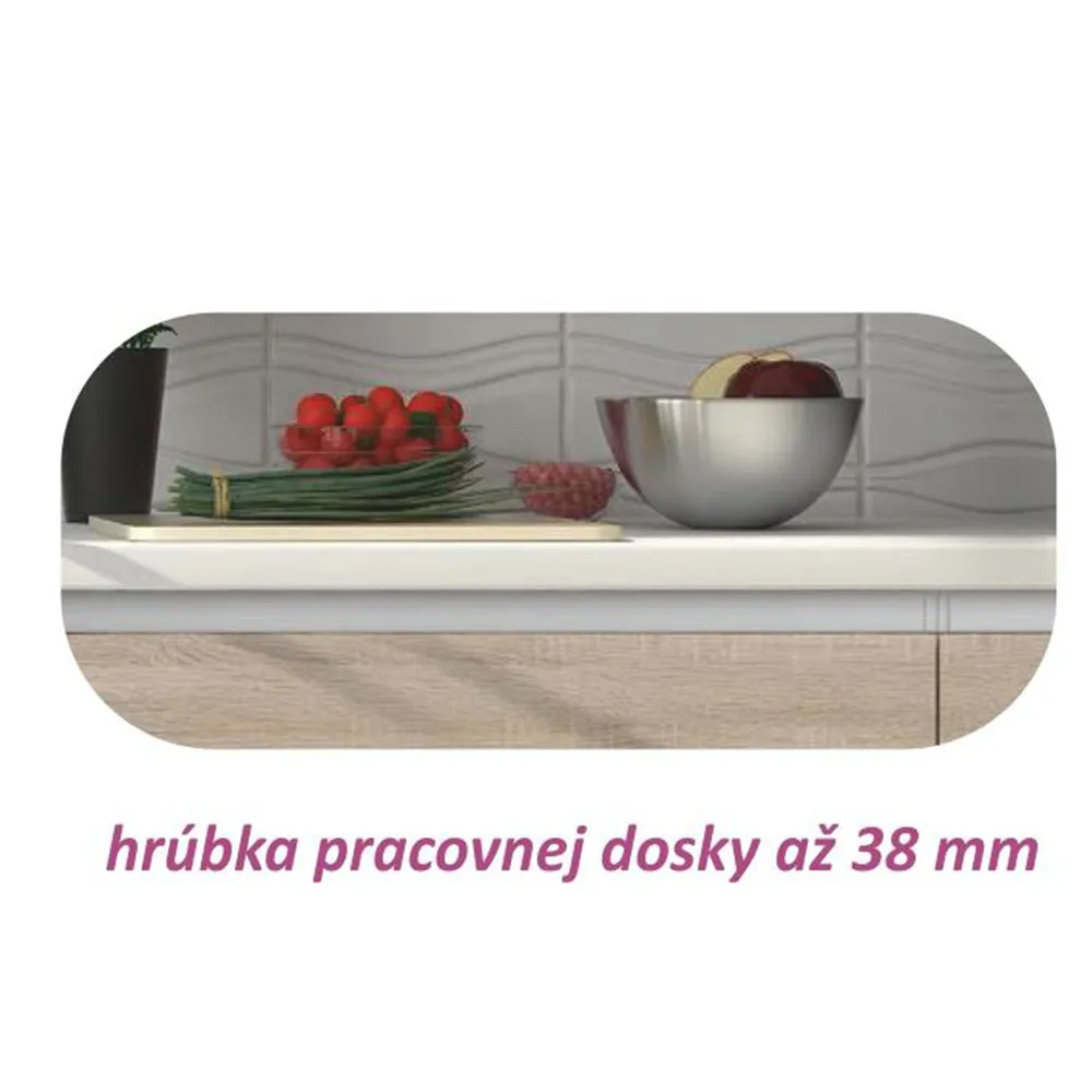Dolní skříňka D 80 3, dub sonoma/bílá, LINE