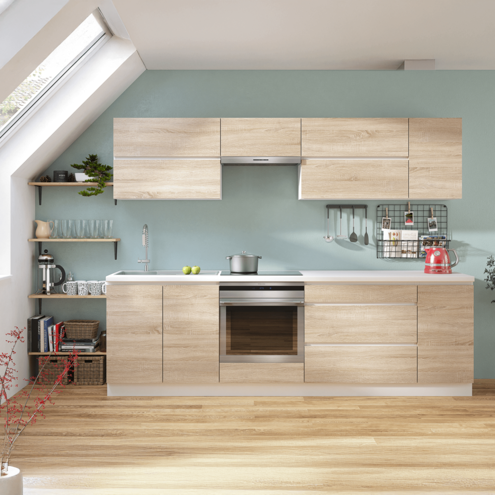 Skříňka horní G 60, dub sonoma/bílá, LINE