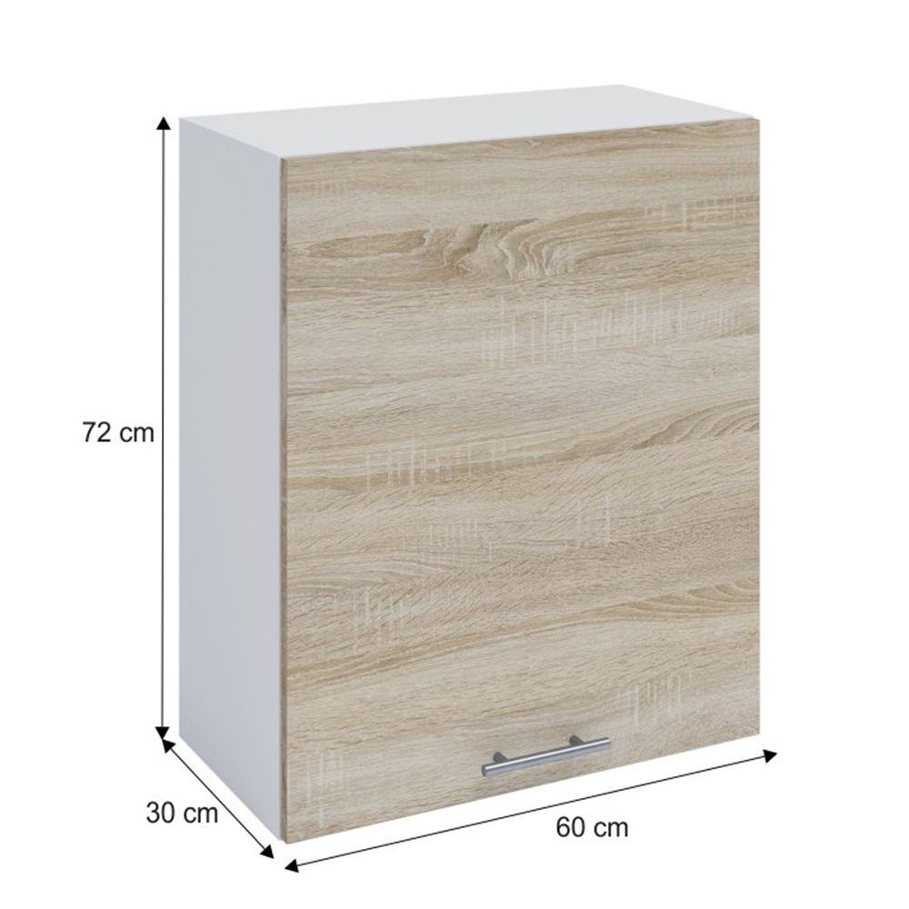 Horní skříňka, dub sonoma/bílá, levá, FABIANA W - 60