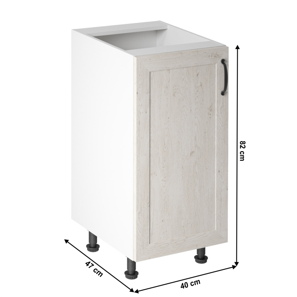 Spodní skříňka, bílá/sosna skandinávská, levá, ROYAL D40