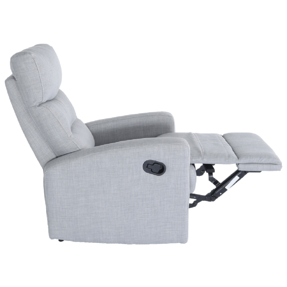 Relaxační křeslo, látka, světlešedá, SILAS
