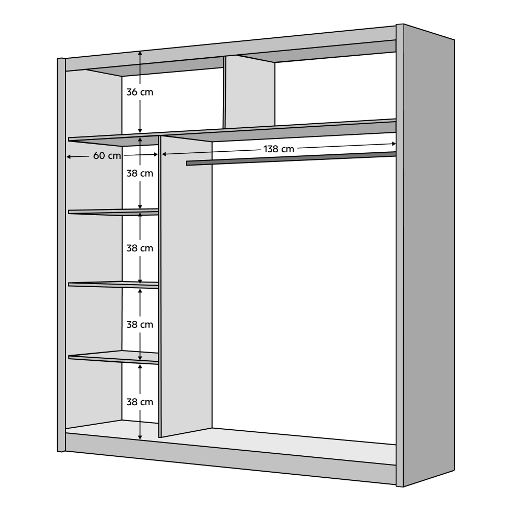 Skříň s posuvnými dveřmi, bílá/černá, MERINA 203