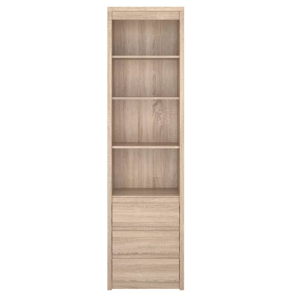 Otevřený regál s šuplíky 3S, dub sonoma, NORTY  TYP 6