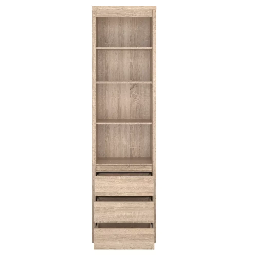 Otevřený regál s šuplíky 3S, dub sonoma, NORTY  TYP 6