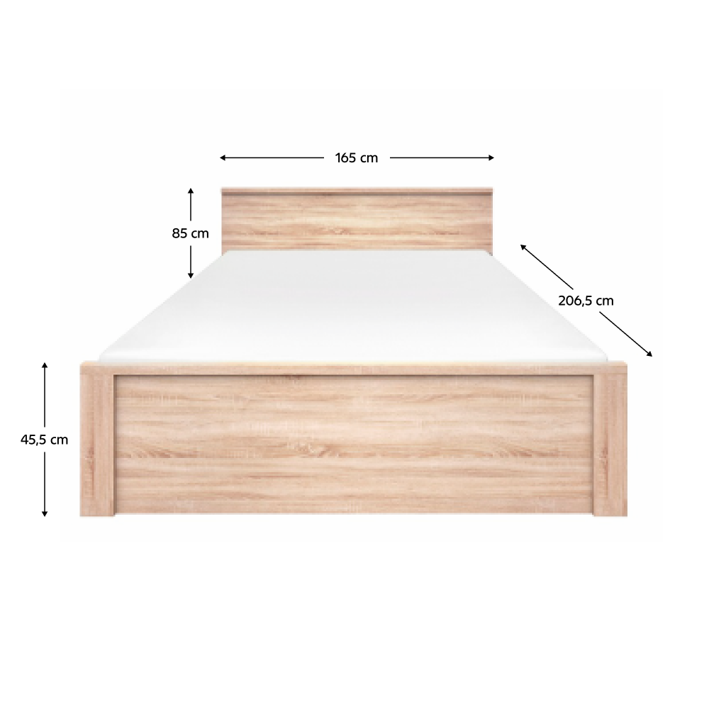 Postel, 160x200, dub sonoma, NORTY TYP 8