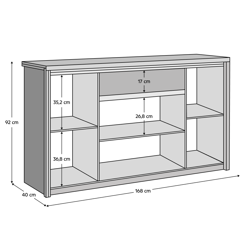 Komoda 4D1S, dub sonoma, NORTY TYP 11