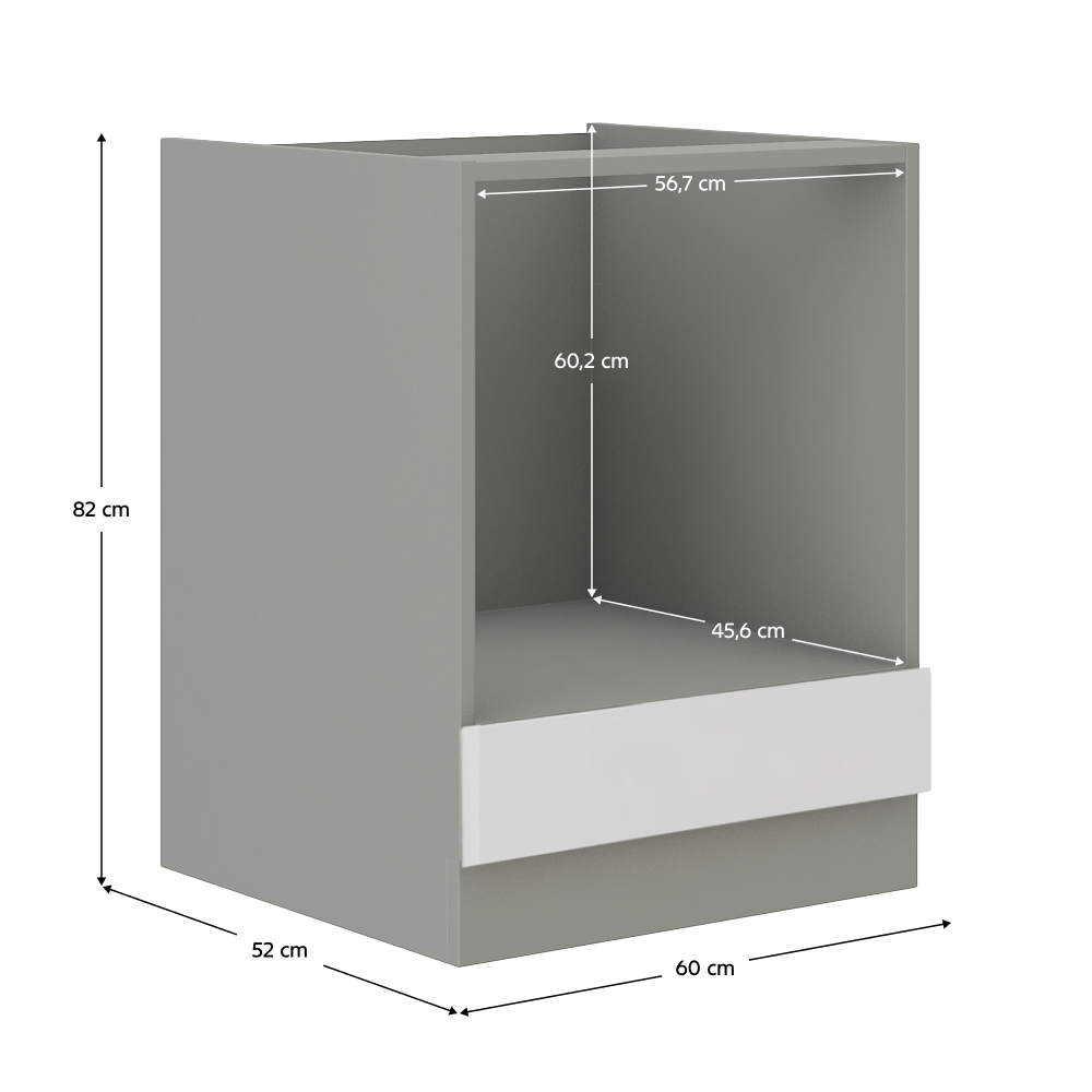 Skříňka dolní, bílá vysoký lesk, PRADO 60 DG BB