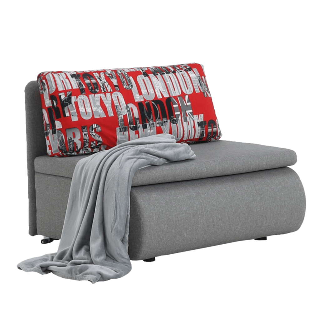 Rozkládací křeslo, šedá, KENY NEW