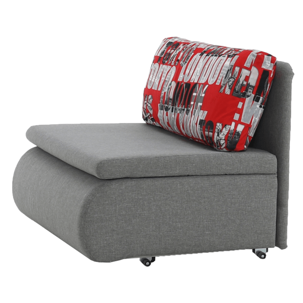 Rozkládací křeslo, šedá, KENY NEW