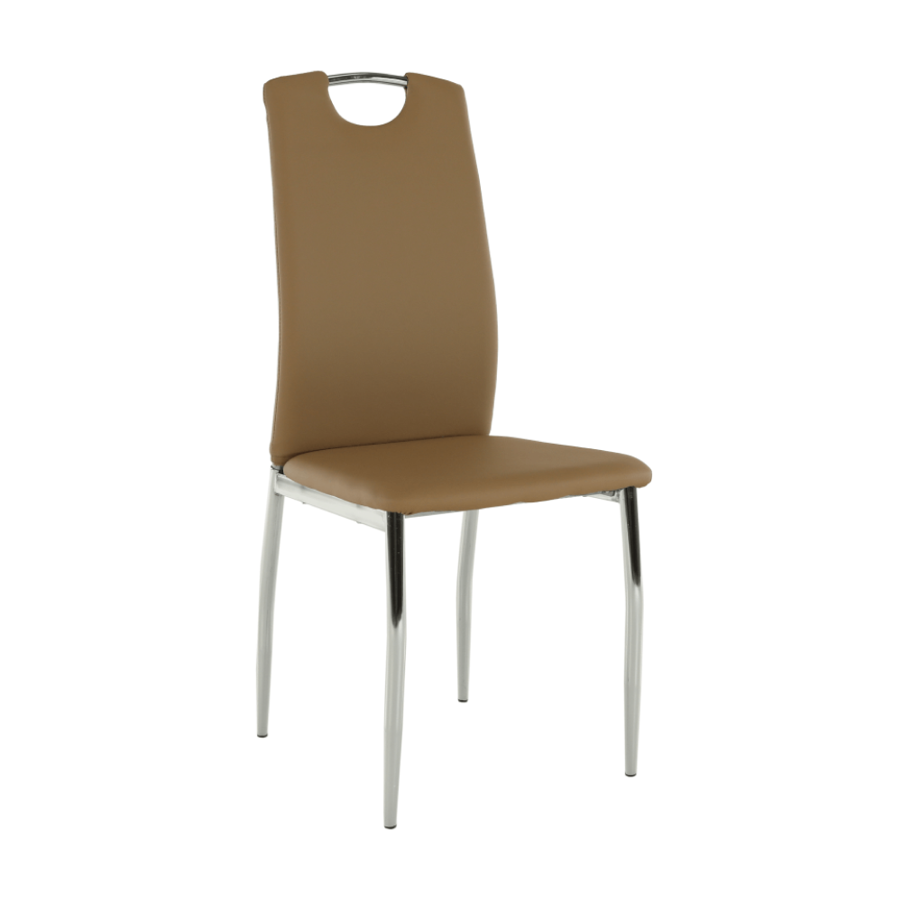 Jídelní židle, ekokůže béžová / chrom, ERVINA