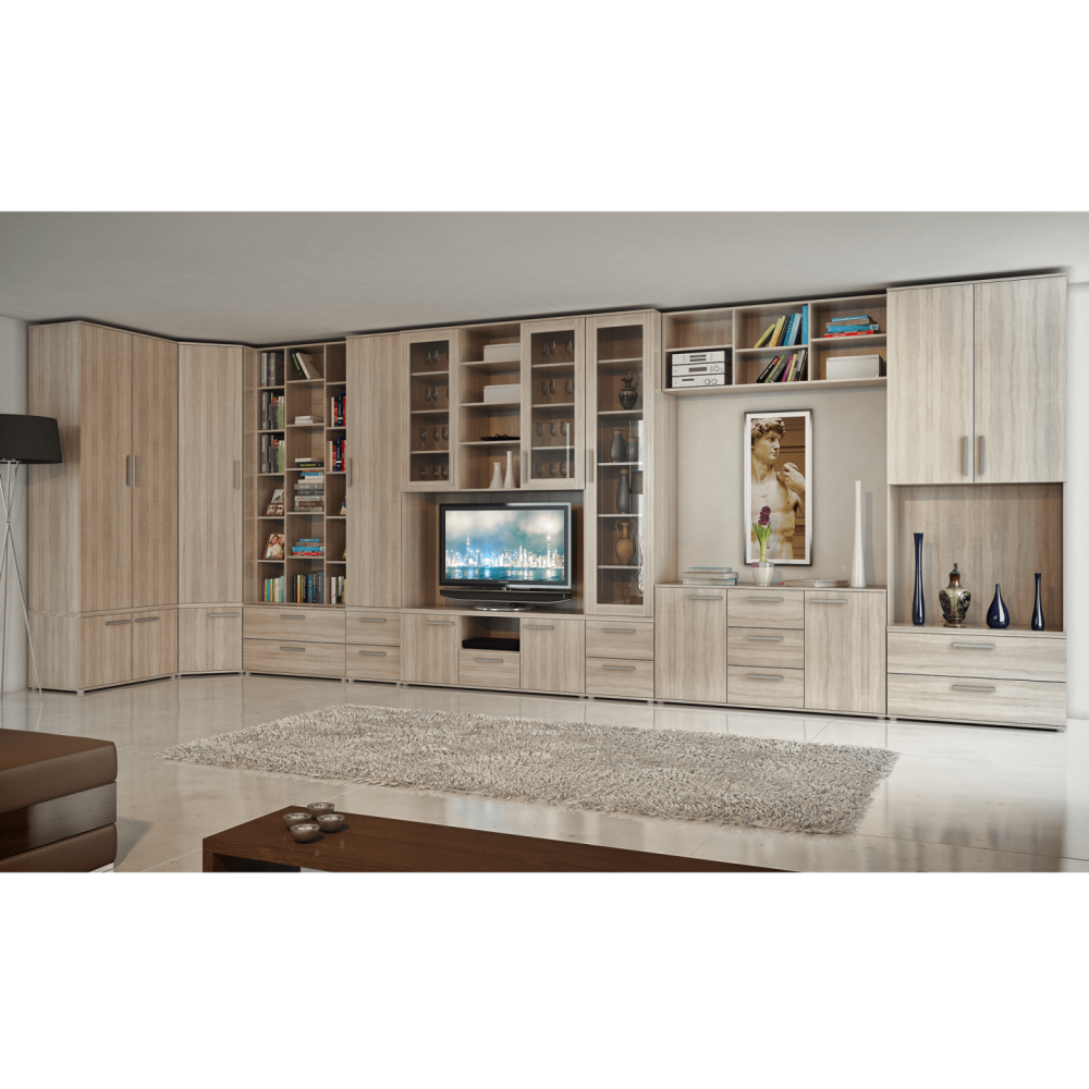 Police do šatní skříně, 4ks, dub sonoma, DUNAJ TYP 2