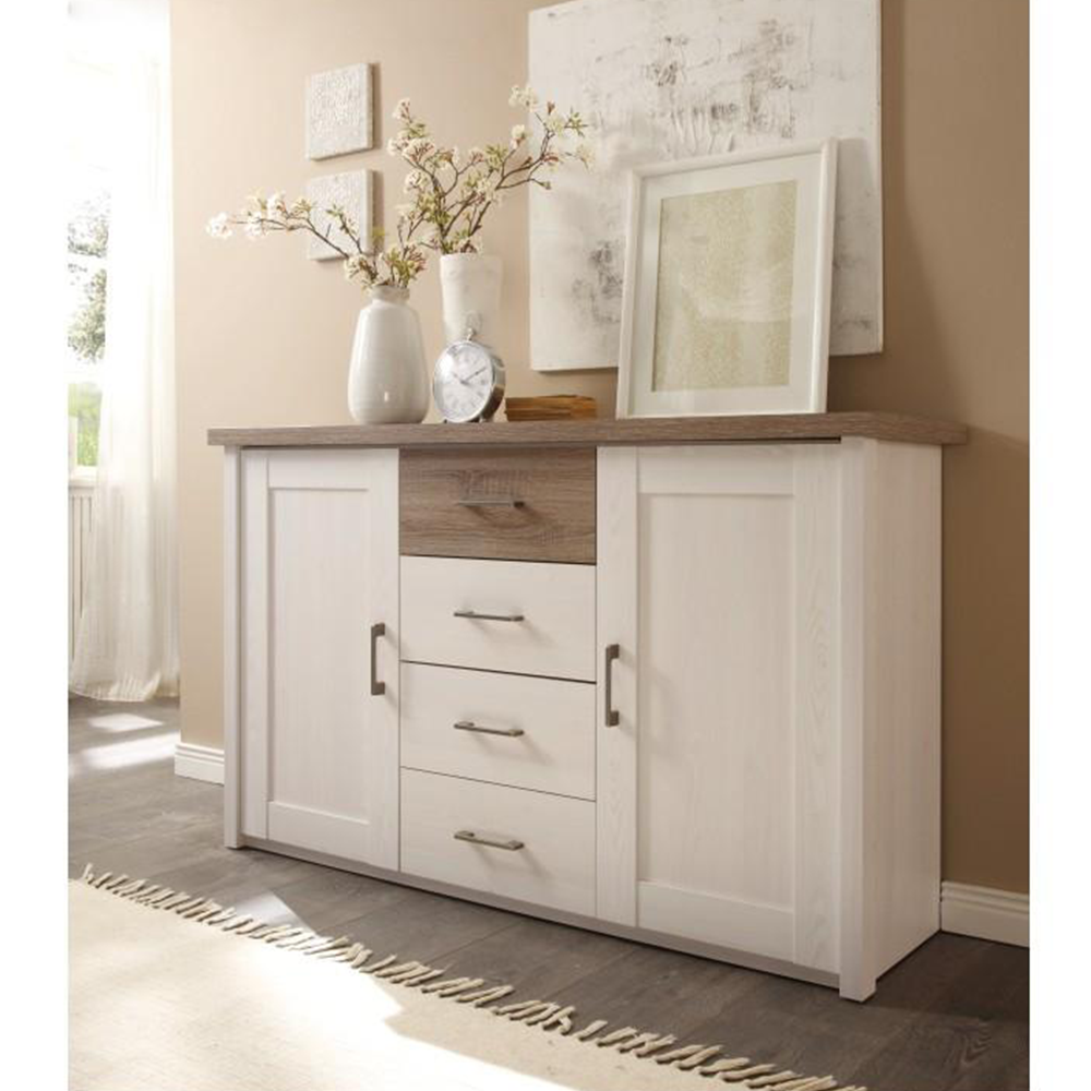 Komoda, pinie bílá / dub sonoma truflový, LUMERA