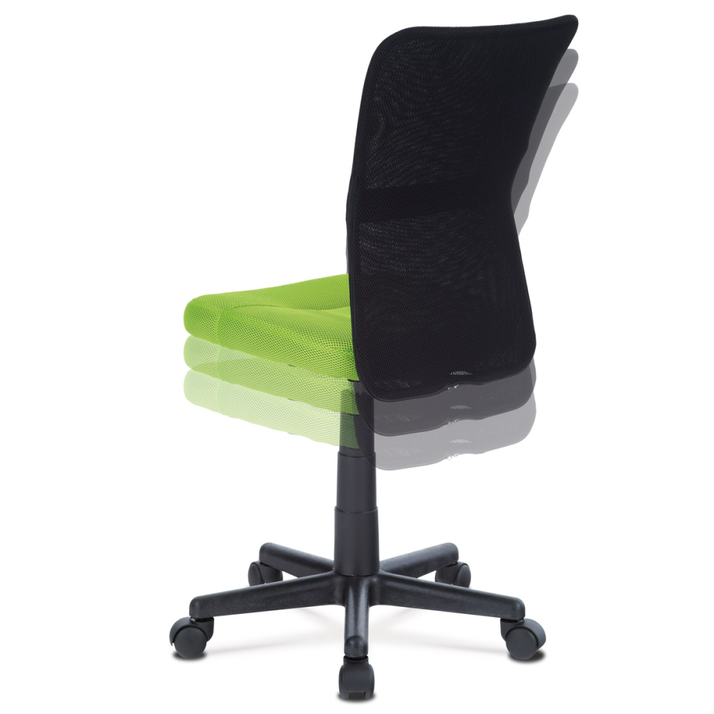 KA-2325 GRN - Kancelářská židle, zelená mesh, plastový kříž, síťovina černá