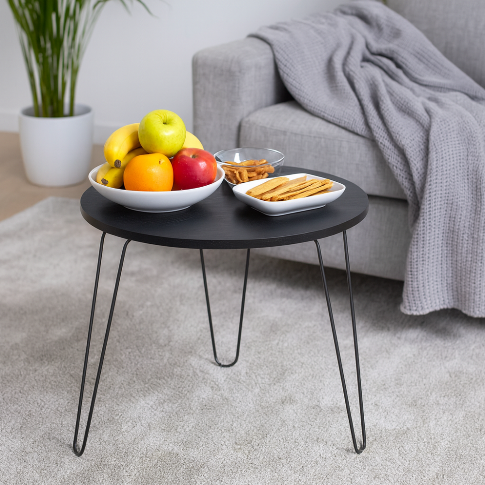 Příruční stolek, černý dub / černá, RONIN