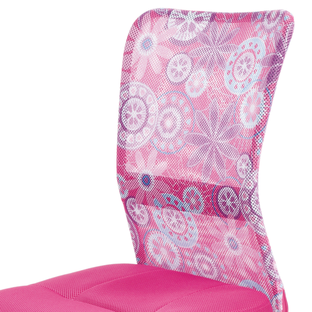 KA-2325 PINK - Kancelářská židle, růžová mesh, plastový kříž, síťovina motiv