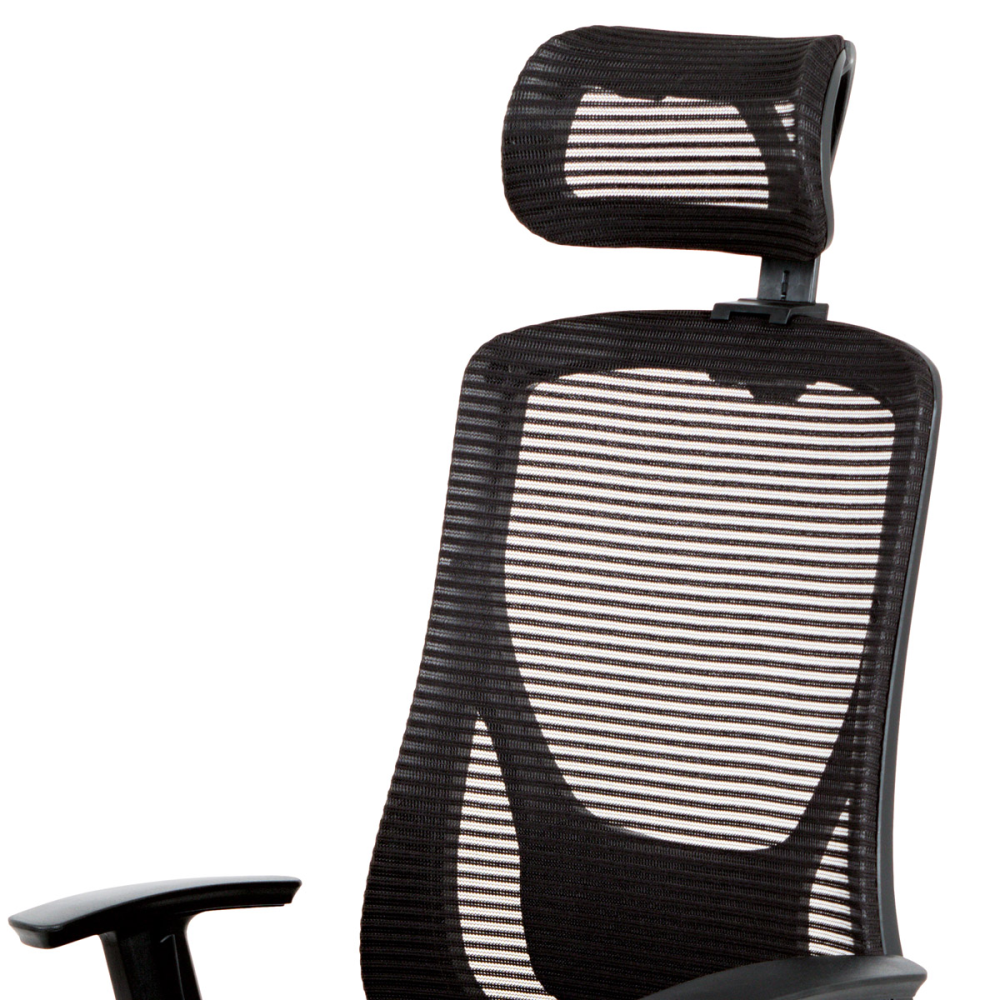 KA-A186 BK - Kancelářská židle, synchronní mech., černá MESH, plast. kříž