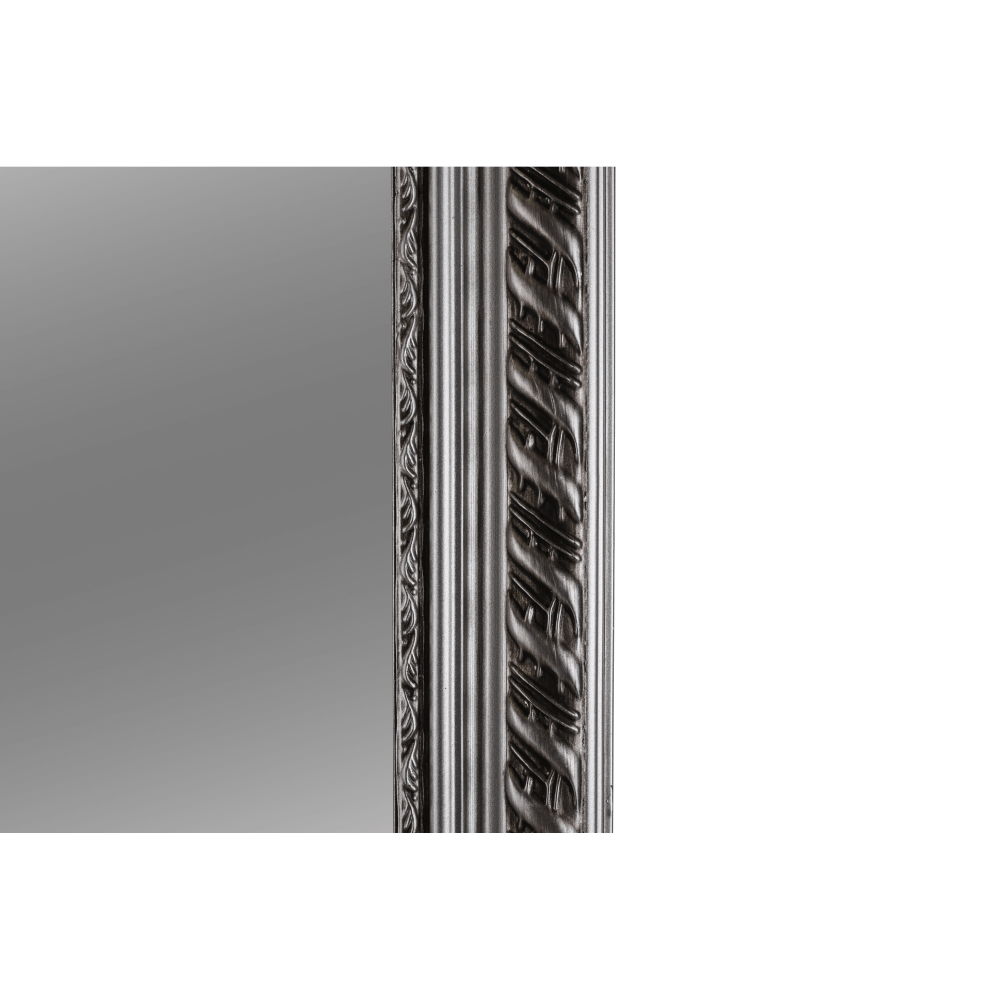 Zrcadlo, dřevěný rám stříbrné barvy, MALKIA TYP 5