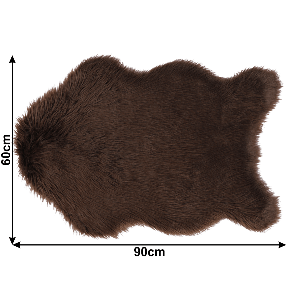 Umělá kožešina, hnědá, 60x90, EBONY TYP 3