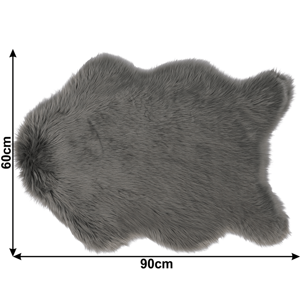 Umělá kožešina, šedá, 60x90, EBONY TYP 5