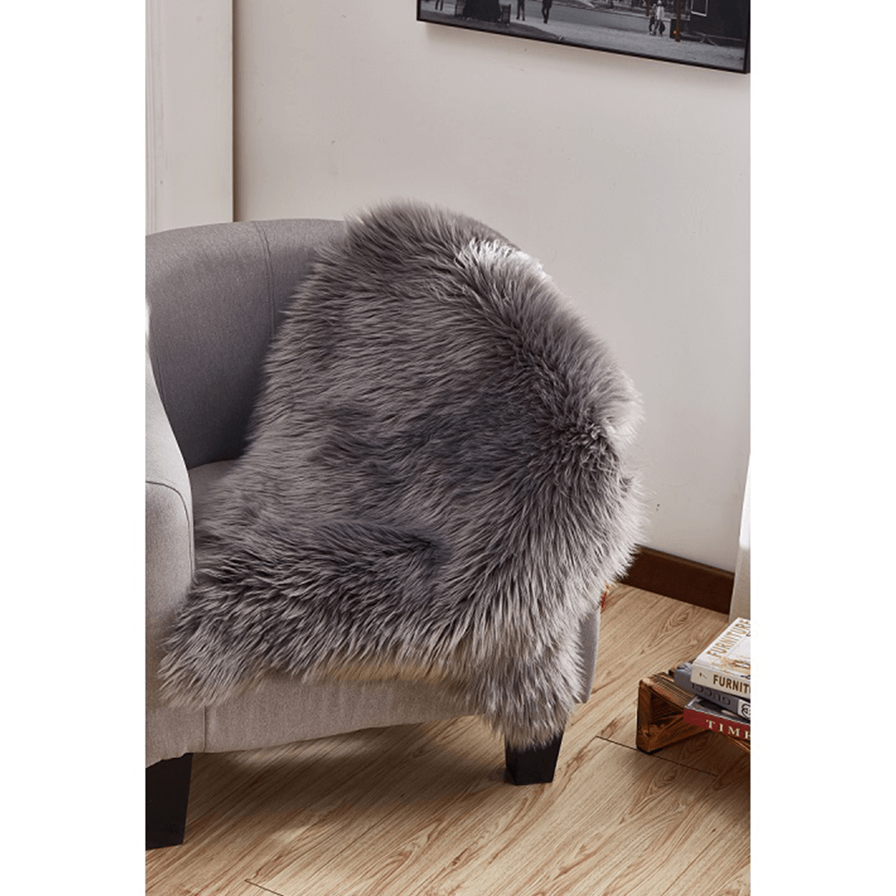 Umělá kožešina, šedá, 60x90, EBONY TYP 5